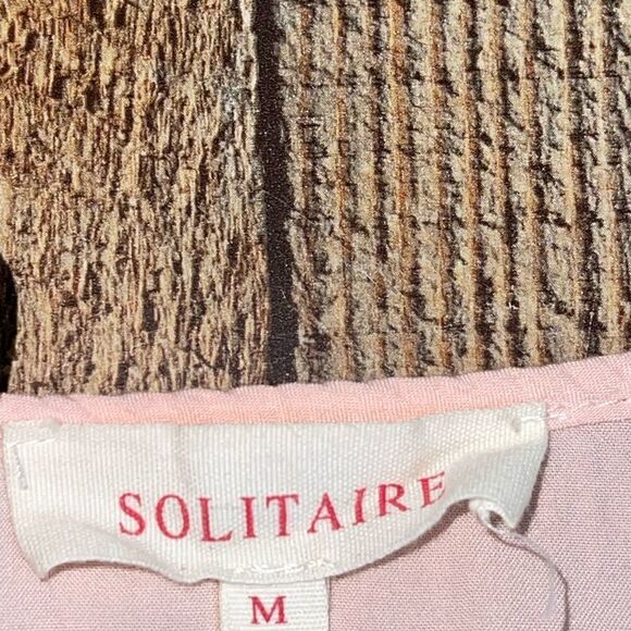 Solitaire Embroidered Short Sleeve Tunic Peach Multi Color Embroidery detail - Picture 8 of 9